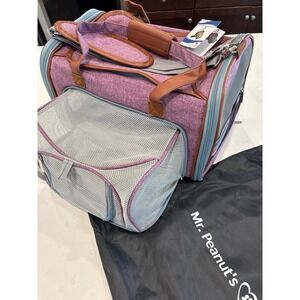 Mr. Peanut's Mini Gold Series Expandable Pet Carrier Purple Airline Compliant